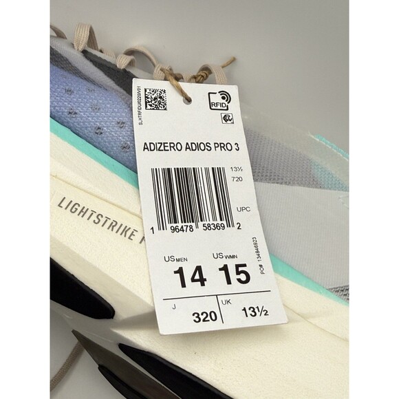 New Adidas Adizero Adios Pro 3 Aurora Ink Flash Aqua Size 14 IE6237